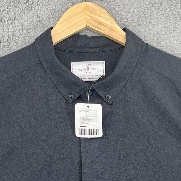 NWT Your Neighbors Button Up Shirt Mens Medium Gray - Picture 4 of 15